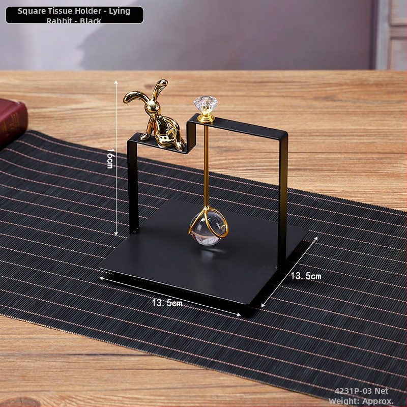 Držiak na vreckovky – štvorcový kreatívny dizajn, štýl ľahký luxus, model 4231A, prispôsobiteľný, viacúčelový