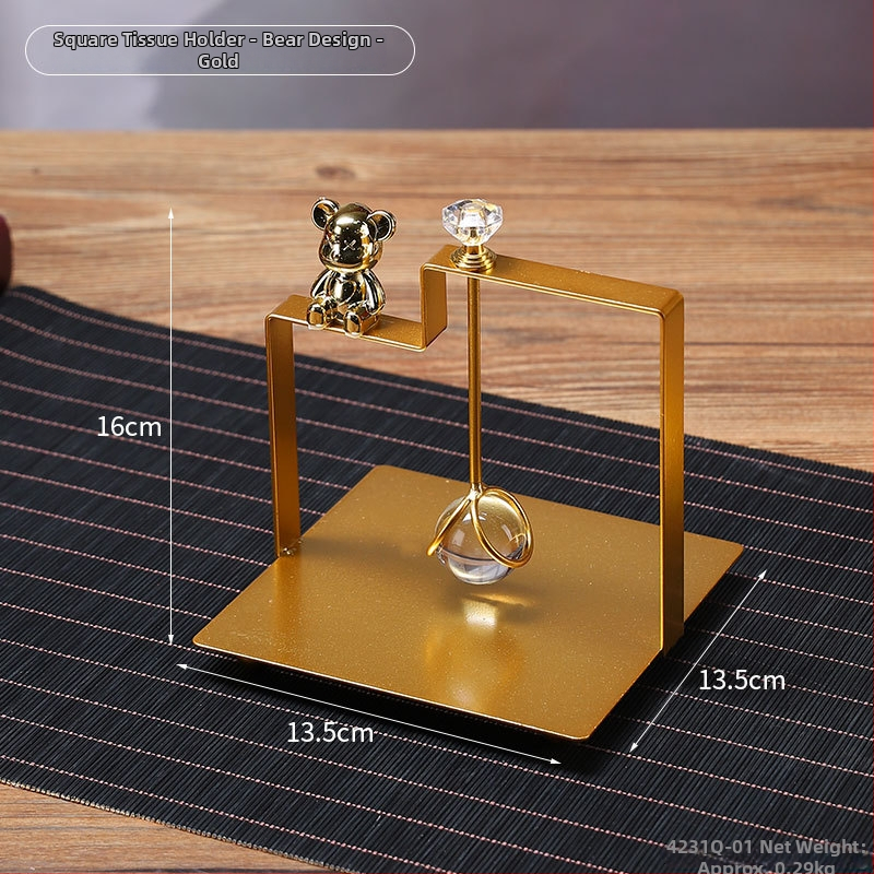 Držiak na vreckovky – štvorcový kreatívny dizajn, štýl ľahký luxus, model 4231A, prispôsobiteľný, viacúčelový