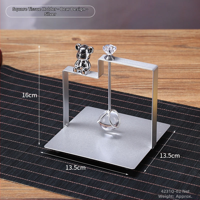 Držiak na vreckovky – štvorcový kreatívny dizajn, štýl ľahký luxus, model 4231A, prispôsobiteľný, viacúčelový