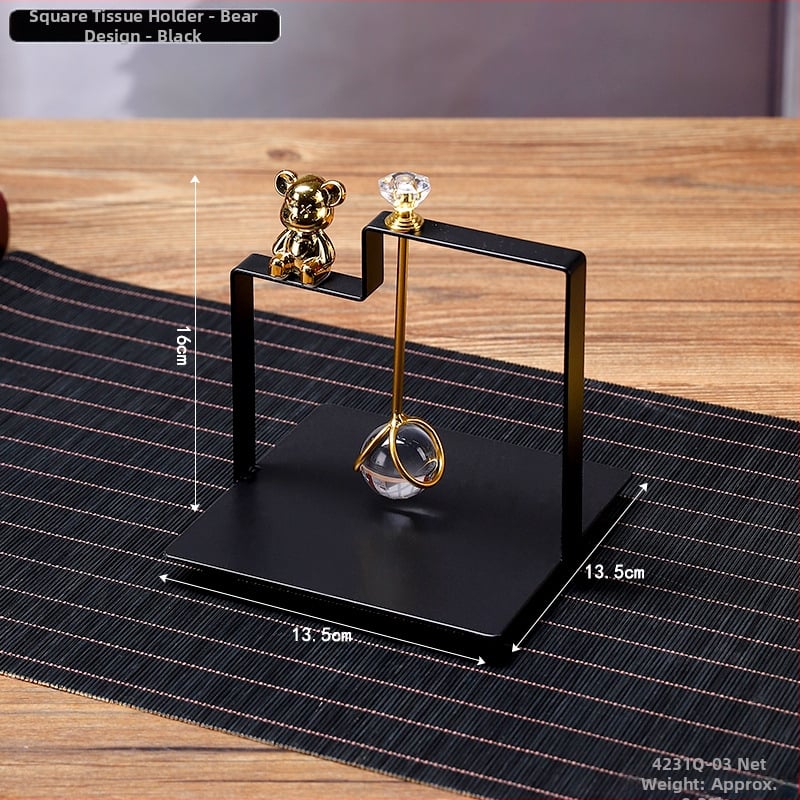 Držiak na vreckovky – štvorcový kreatívny dizajn, štýl ľahký luxus, model 4231A, prispôsobiteľný, viacúčelový