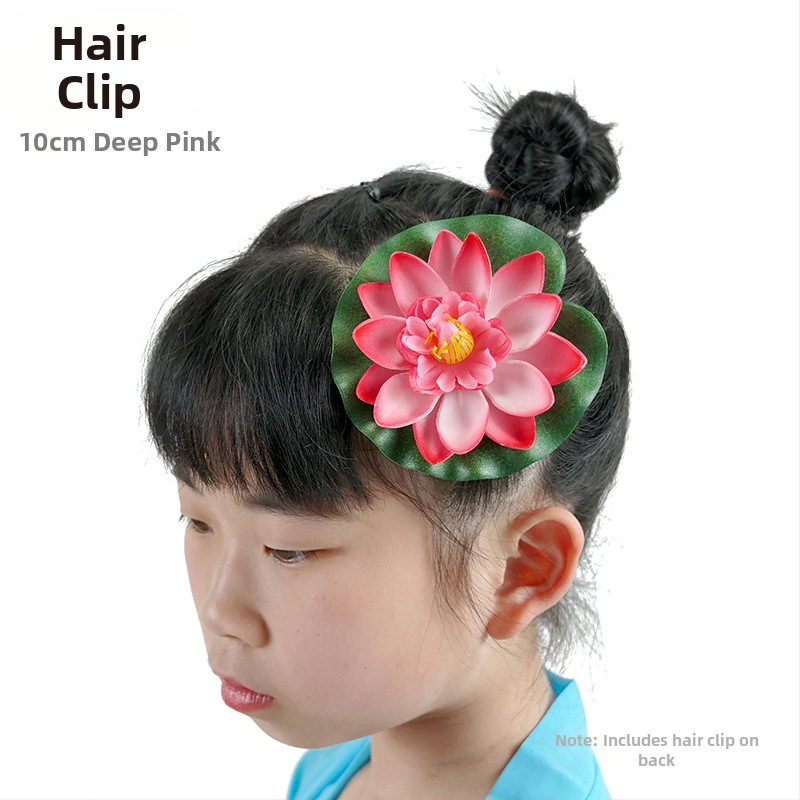 Táncrekvizit: selyem virágból készült lótusz, mű-lótusz levéllel; fej- és kéz dekoráció óvodai és általános iskola előadásokhoz (Anyag: selyem virág; Márka: Egyéb; Készítés: Egyéb; Cél: Fényképezési rekvizit)