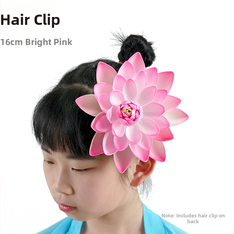 Táncrekvizit: selyem virágból készült lótusz, mű-lótusz levéllel; fej- és kéz dekoráció óvodai és általános iskola előadásokhoz (Anyag: selyem virág; Márka: Egyéb; Készítés: Egyéb; Cél: Fényképezési rekvizit)