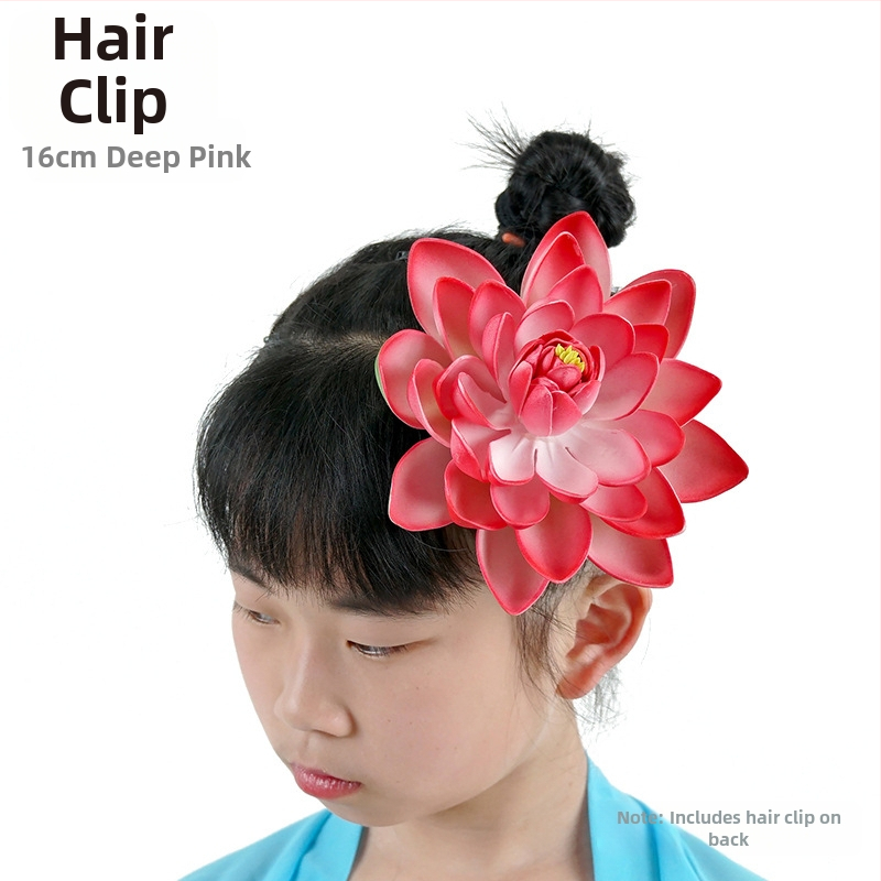 Táncrekvizit: selyem virágból készült lótusz, mű-lótusz levéllel; fej- és kéz dekoráció óvodai és általános iskola előadásokhoz (Anyag: selyem virág; Márka: Egyéb; Készítés: Egyéb; Cél: Fényképezési rekvizit)