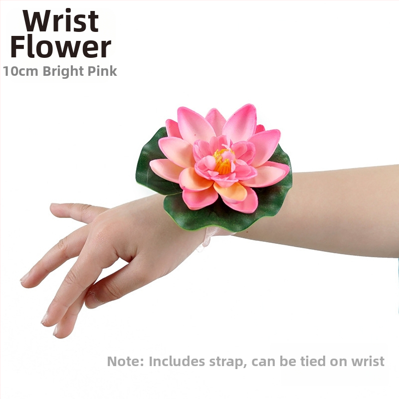 Táncrekvizit: selyem virágból készült lótusz, mű-lótusz levéllel; fej- és kéz dekoráció óvodai és általános iskola előadásokhoz (Anyag: selyem virág; Márka: Egyéb; Készítés: Egyéb; Cél: Fényképezési rekvizit)