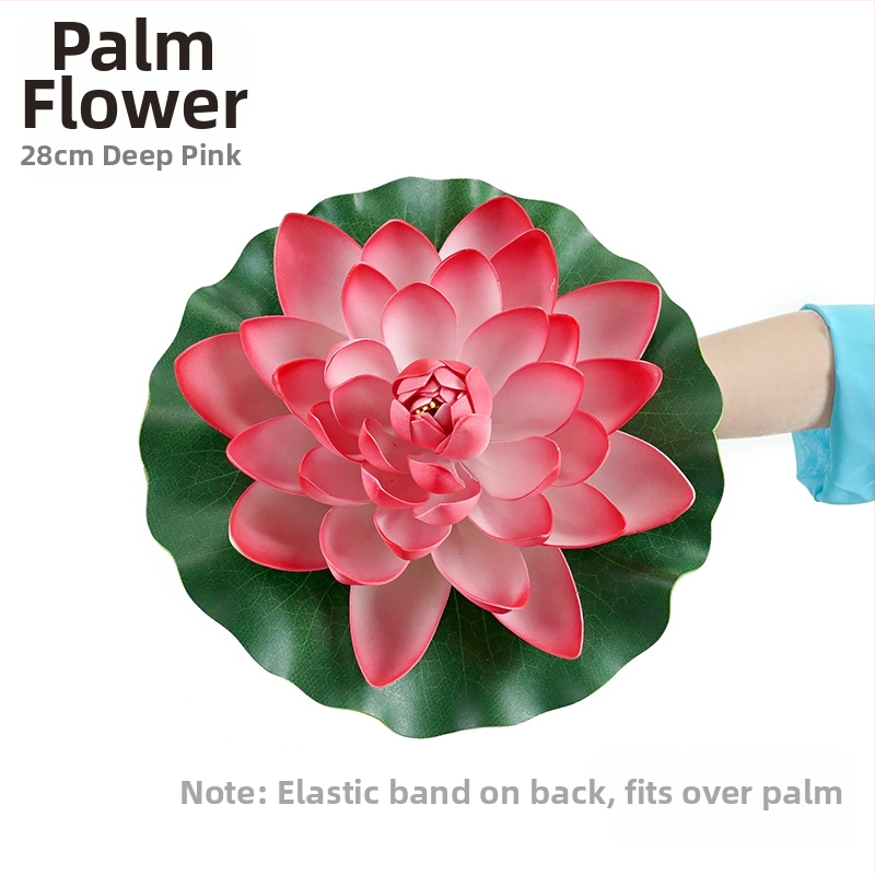 Táncrekvizit: selyem virágból készült lótusz, mű-lótusz levéllel; fej- és kéz dekoráció óvodai és általános iskola előadásokhoz (Anyag: selyem virág; Márka: Egyéb; Készítés: Egyéb; Cél: Fényképezési rekvizit)