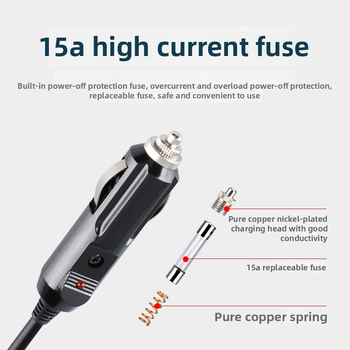 Youliang Cigarettagyújtó hosszabbító kábel 12-24V, krokodilcsipkés adapter, DZ modell, 5V Boost kimenet