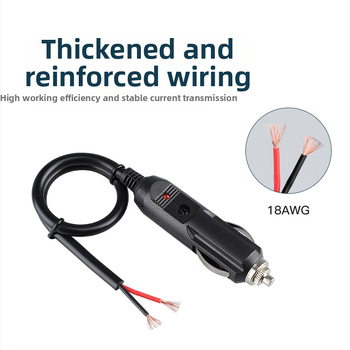 Youliang Cigarettagyújtó hosszabbító kábel 12-24V, krokodilcsipkés adapter, DZ modell, 5V Boost kimenet