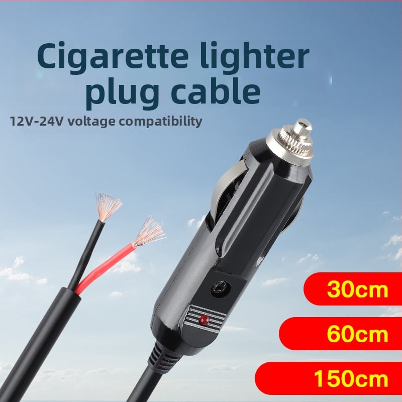 Youliang Cigarettagyújtó hosszabbító kábel 12-24V, krokodilcsipkés adapter, DZ modell, 5V Boost kimenet