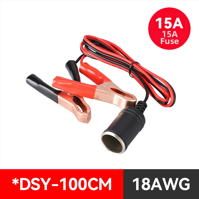 Youliang Cigarettagyújtó hosszabbító kábel 12-24V, krokodilcsipkés adapter, DZ modell, 5V Boost kimenet