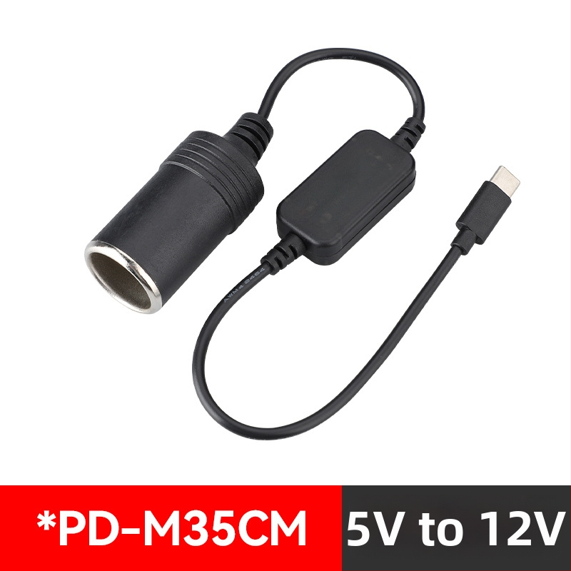 Youliang Cigarettagyújtó hosszabbító kábel 12-24V, krokodilcsipkés adapter, DZ modell, 5V Boost kimenet