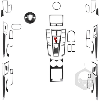 Karbonový panel centrálnej konzoly pre Porsche Macan/Cayenne (2014–2021) – Model 001, RRX carbon