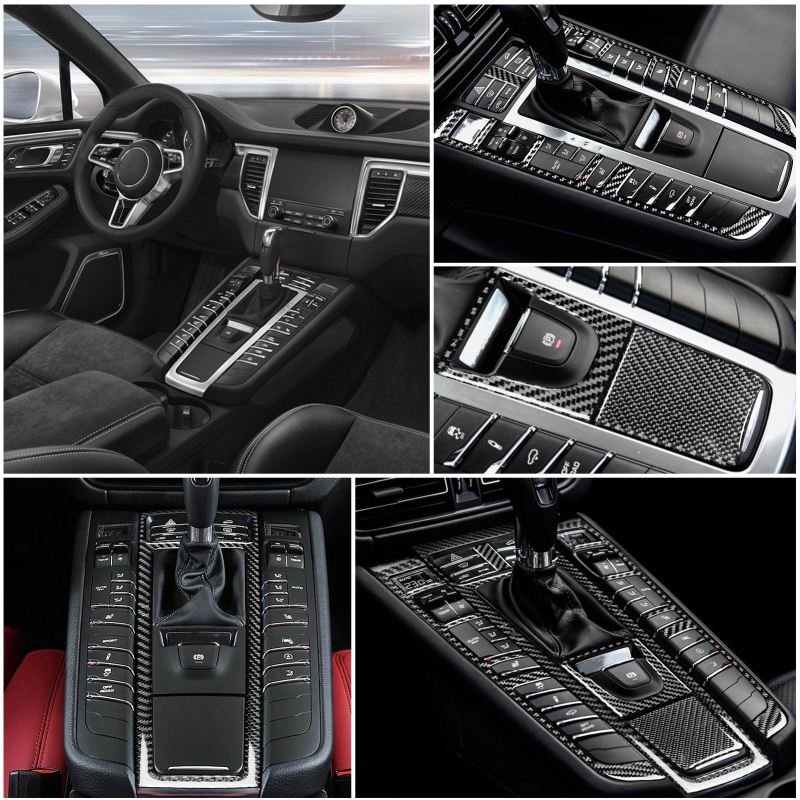 Karbonový panel centrálnej konzoly pre Porsche Macan/Cayenne (2014–2021) – Model 001, RRX carbon