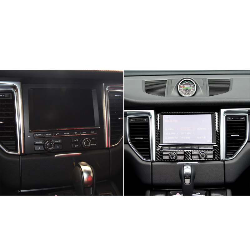 Karbonový panel centrálnej konzoly pre Porsche Macan/Cayenne (2014–2021) – Model 001, RRX carbon