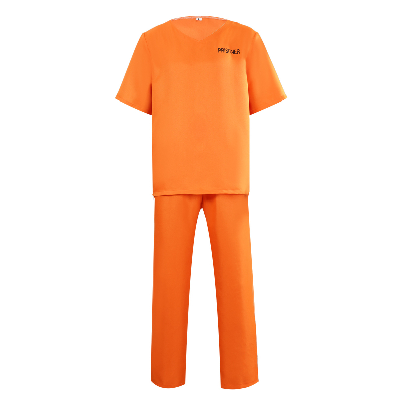 Halloween kostim zatvorenika za odrasle, unisex, laneno-poliester smjesa, za igranje uloga, proljeće 2025