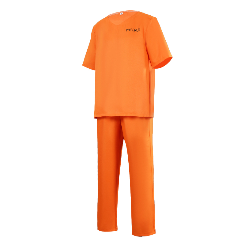 Halloween kostim zatvorenika za odrasle, unisex, laneno-poliester smjesa, za igranje uloga, proljeće 2025