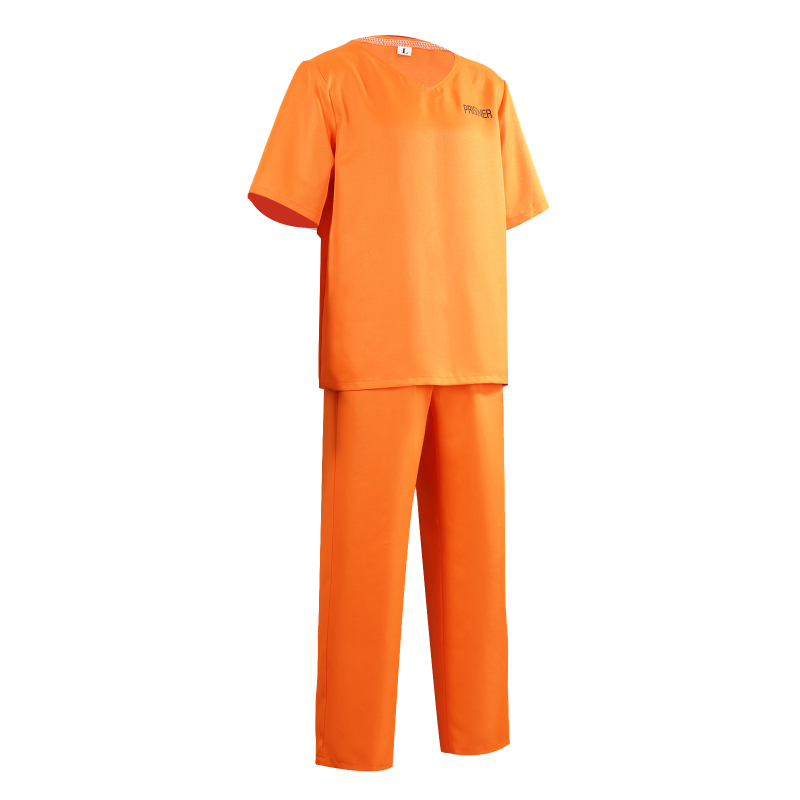 Halloween kostim zatvorenika za odrasle, unisex, laneno-poliester smjesa, za igranje uloga, proljeće 2025