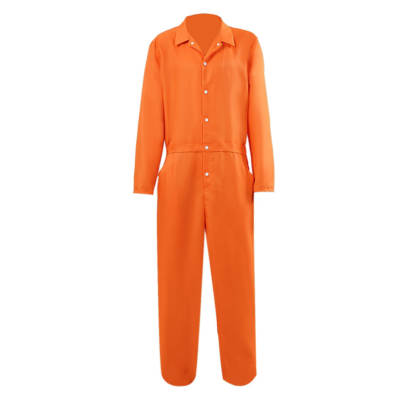 Halloween kostim zatvorenika za odrasle, unisex, laneno-poliester smjesa, za igranje uloga, proljeće 2025