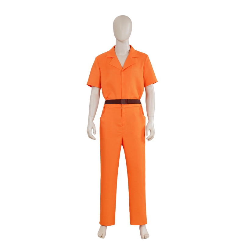 Halloween kostim zatvorenika za odrasle, unisex, laneno-poliester smjesa, za igranje uloga, proljeće 2025