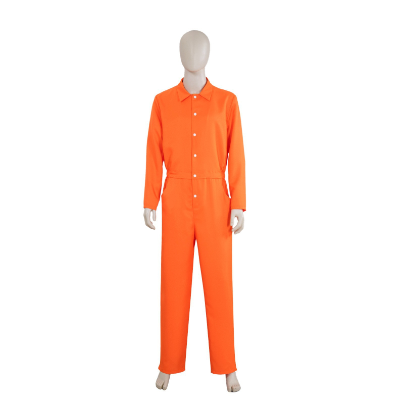 Halloween kostim zatvorenika za odrasle, unisex, laneno-poliester smjesa, za igranje uloga, proljeće 2025