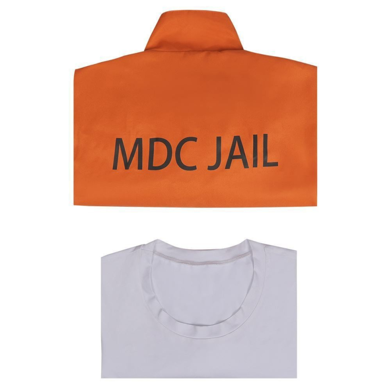 Halloween kostim zatvorenika za odrasle, unisex, laneno-poliester smjesa, za igranje uloga, proljeće 2025