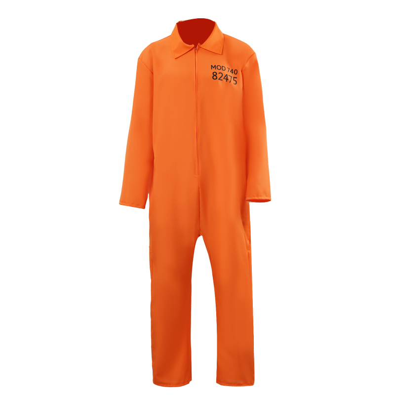 Halloween kostim zatvorenika za odrasle, unisex, laneno-poliester smjesa, za igranje uloga, proljeće 2025