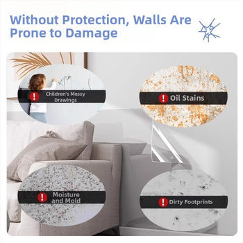 Pengyi PVC αντιστατικό διαφανές φιλμ προστασίας τοίχων, επίπεδο αυτοκόλλητο τοίχου, ανθεκτικό σε λίπη, μοντέρνο μινιμαλιστικό στυλ