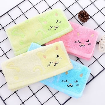 Хавлия за бебета и деца от бамбукови влакна с карикатурен дизайн на котка; бродерия, жакард; тегло 50-80 g