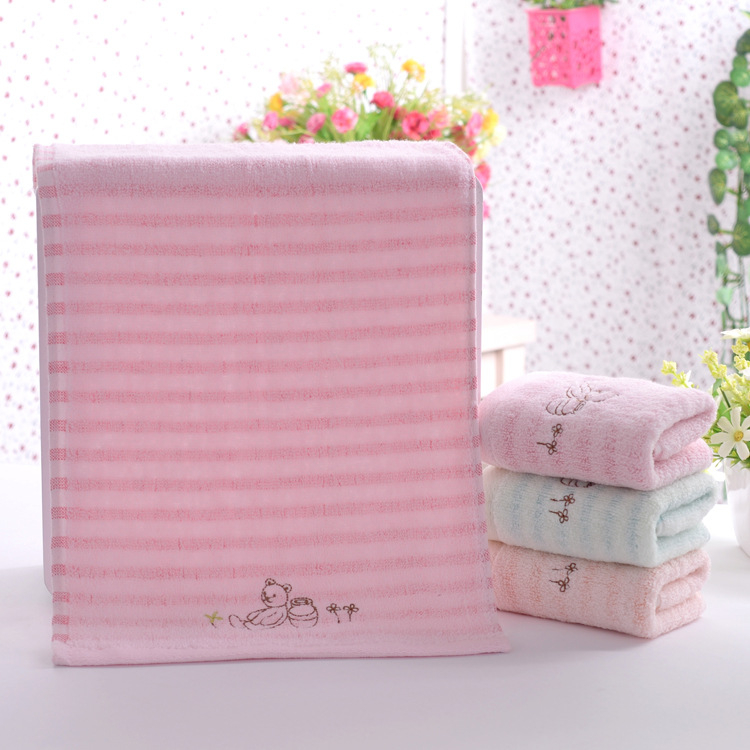 Хавлия за бебета и деца от бамбукови влакна с карикатурен дизайн на котка; бродерия, жакард; тегло 50-80 g