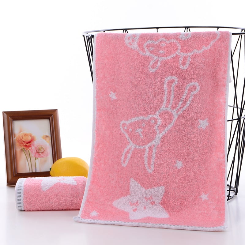Хавлия за бебета и деца от бамбукови влакна с карикатурен дизайн на котка; бродерия, жакард; тегло 50-80 g