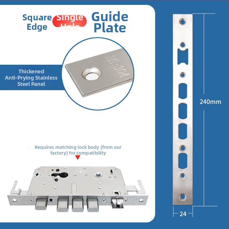 Telo zámku dverí s odtlačkom prsta, nerezová oceľ, 85 g, model Guide plate, moderný minimalistický štýl