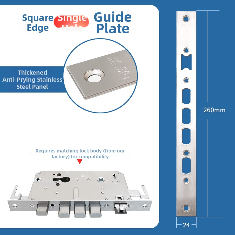 Telo zámku dverí s odtlačkom prsta, nerezová oceľ, 85 g, model Guide plate, moderný minimalistický štýl