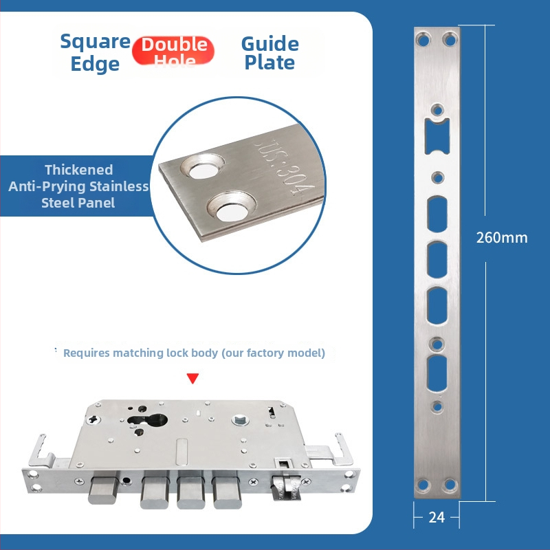 Telo zámku dverí s odtlačkom prsta, nerezová oceľ, 85 g, model Guide plate, moderný minimalistický štýl
