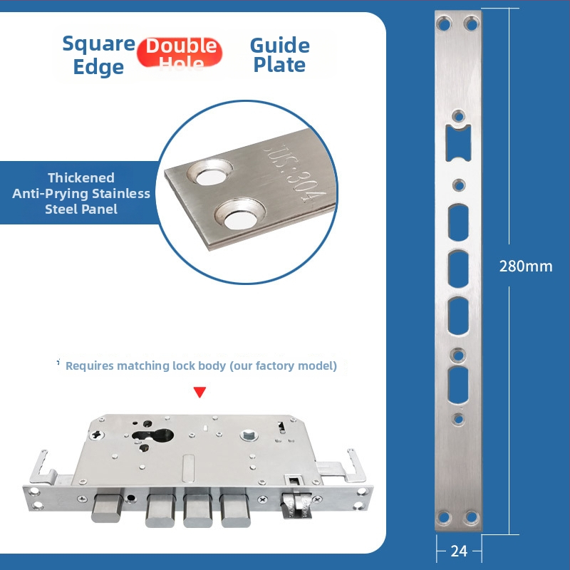 Telo zámku dverí s odtlačkom prsta, nerezová oceľ, 85 g, model Guide plate, moderný minimalistický štýl