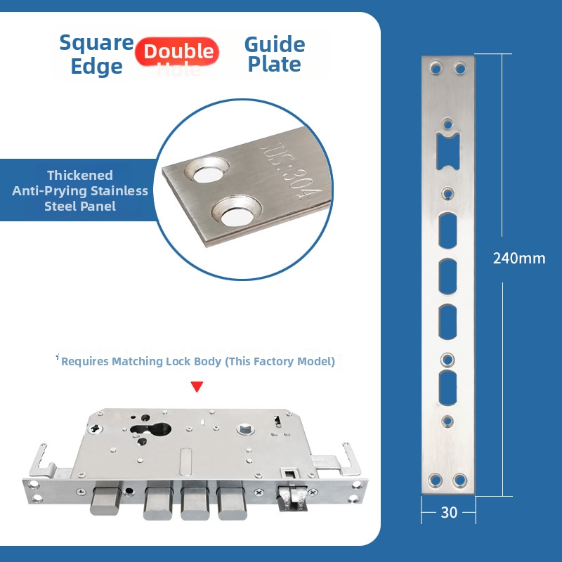 Telo zámku dverí s odtlačkom prsta, nerezová oceľ, 85 g, model Guide plate, moderný minimalistický štýl