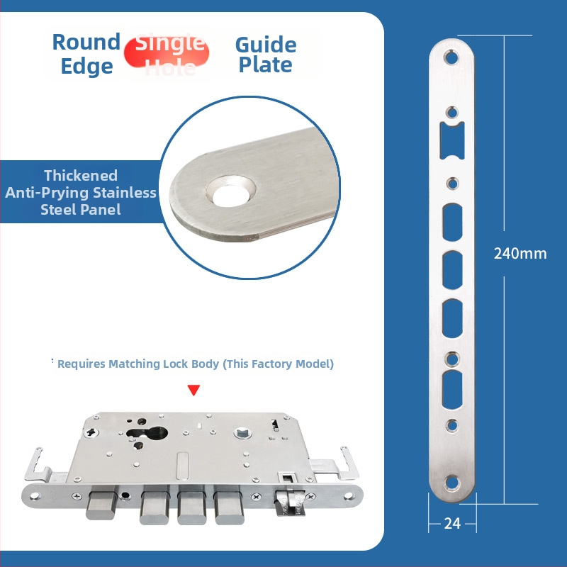 Telo zámku dverí s odtlačkom prsta, nerezová oceľ, 85 g, model Guide plate, moderný minimalistický štýl