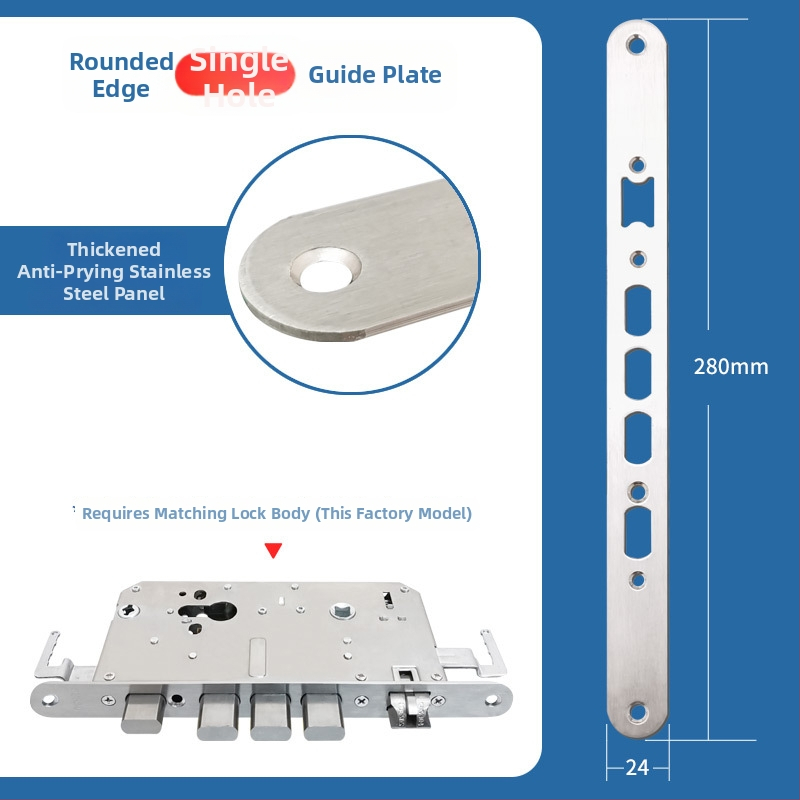 Telo zámku dverí s odtlačkom prsta, nerezová oceľ, 85 g, model Guide plate, moderný minimalistický štýl