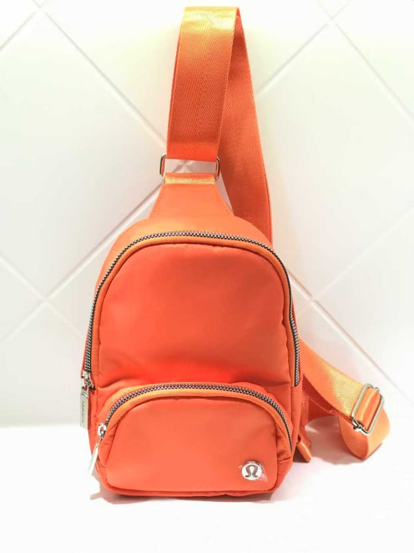 LU Geantă crossbody portabilă pentru yoga – 2L, nylon, fermoar, buzunar pentru telefon, buzunar exterior structurat