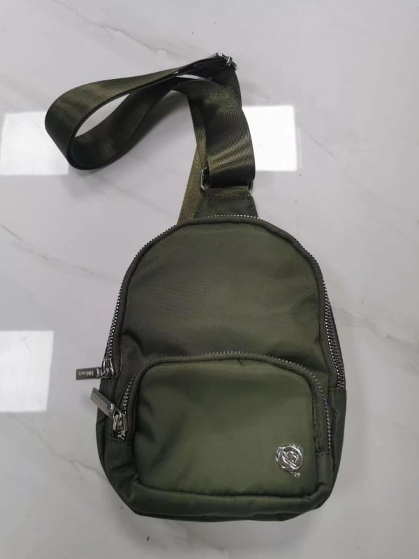 LU Geantă crossbody portabilă pentru yoga – 2L, nylon, fermoar, buzunar pentru telefon, buzunar exterior structurat