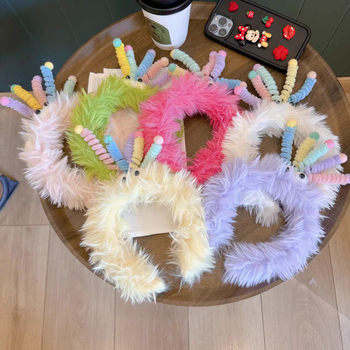 Плюшена лента за глава, ръчно изработена, забавна с големи очи – карикатурен аксесоар за коса, унисекс