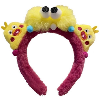 Плюшена лента за глава, ръчно изработена, забавна с големи очи – карикатурен аксесоар за коса, унисекс