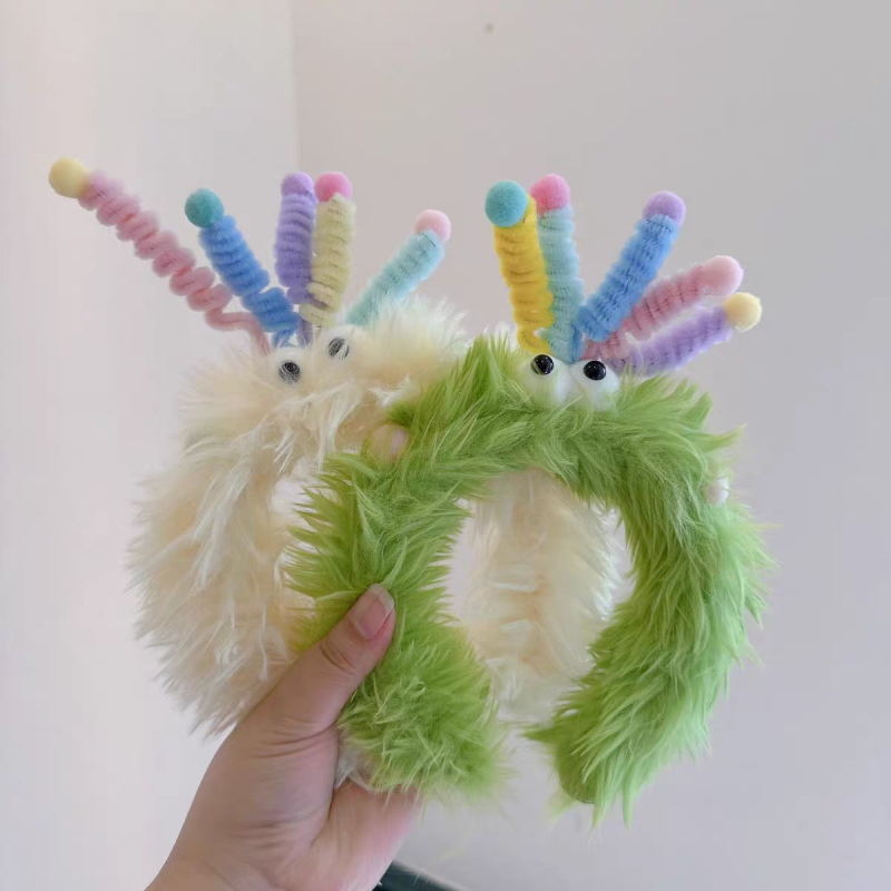 Плюшена лента за глава, ръчно изработена, забавна с големи очи – карикатурен аксесоар за коса, унисекс