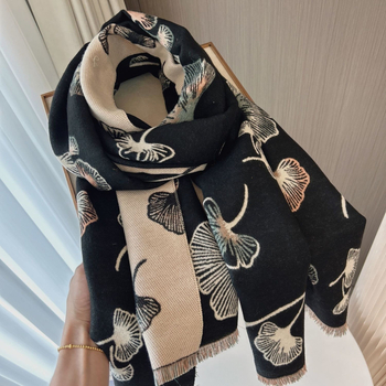 Šal od imitacijskog kašmira za žene, jednostavna tkanina Jacquard, jesen 2025, topao i elegantan, gradski stil