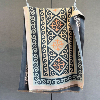 Šal od imitacijskog kašmira za žene, jednostavna tkanina Jacquard, jesen 2025, topao i elegantan, gradski stil