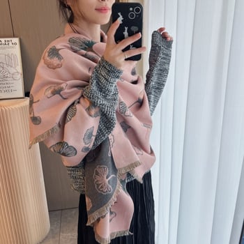 Šal od imitacijskog kašmira za žene, jednostavna tkanina Jacquard, jesen 2025, topao i elegantan, gradski stil