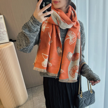 Šal od imitacijskog kašmira za žene, jednostavna tkanina Jacquard, jesen 2025, topao i elegantan, gradski stil