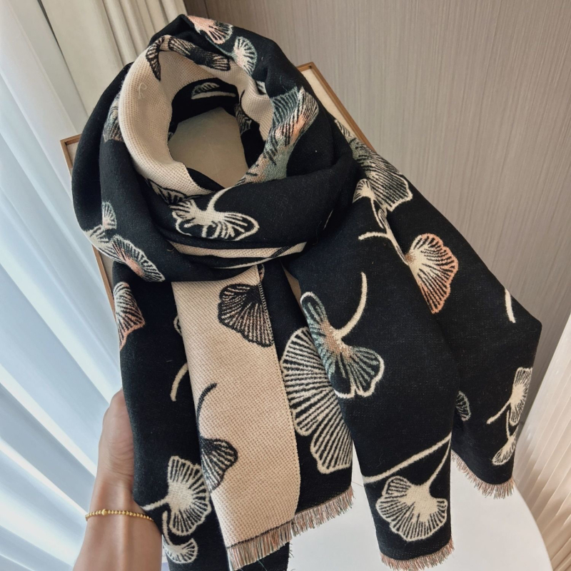 Šal od imitacijskog kašmira za žene, jednostavna tkanina Jacquard, jesen 2025, topao i elegantan, gradski stil