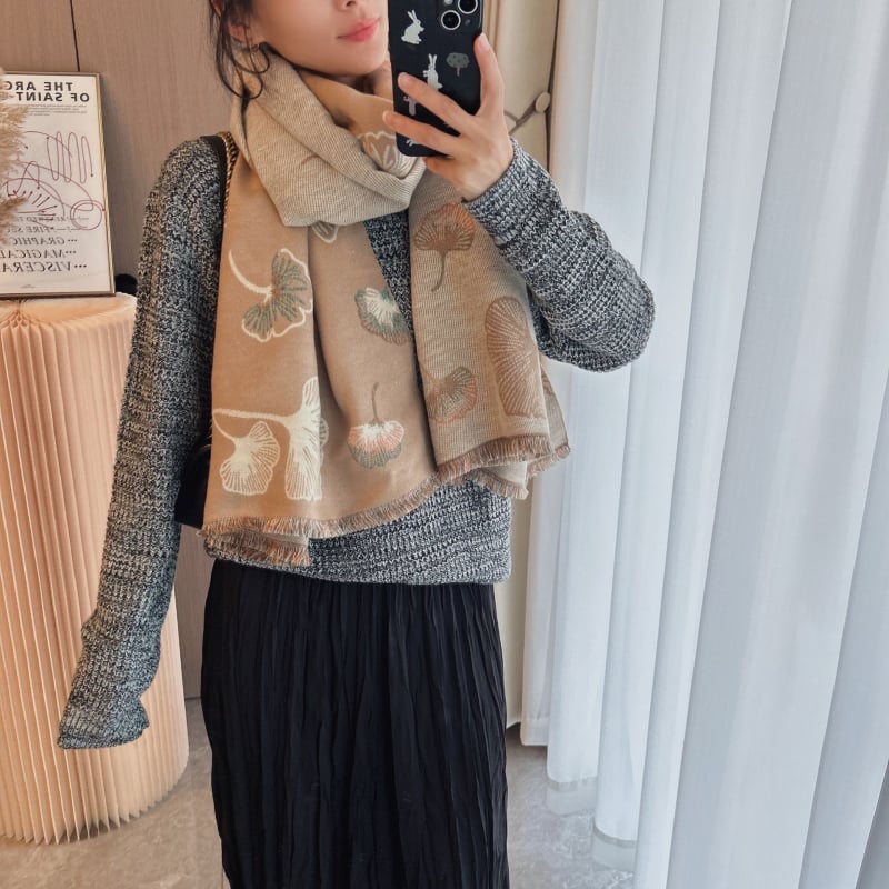 Šal od imitacijskog kašmira za žene, jednostavna tkanina Jacquard, jesen 2025, topao i elegantan, gradski stil