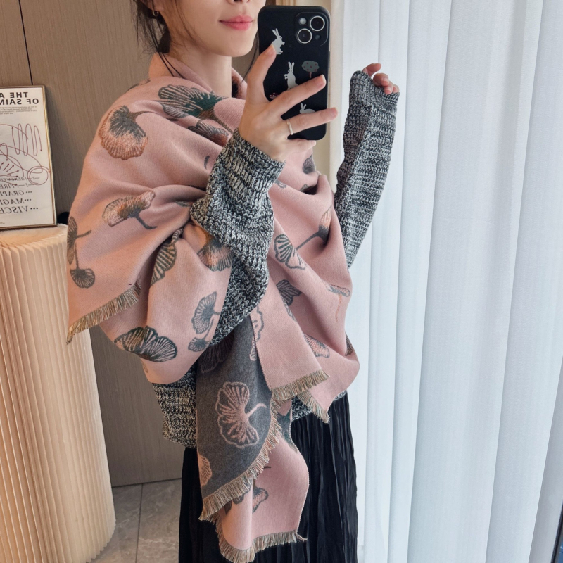 Šal od imitacijskog kašmira za žene, jednostavna tkanina Jacquard, jesen 2025, topao i elegantan, gradski stil