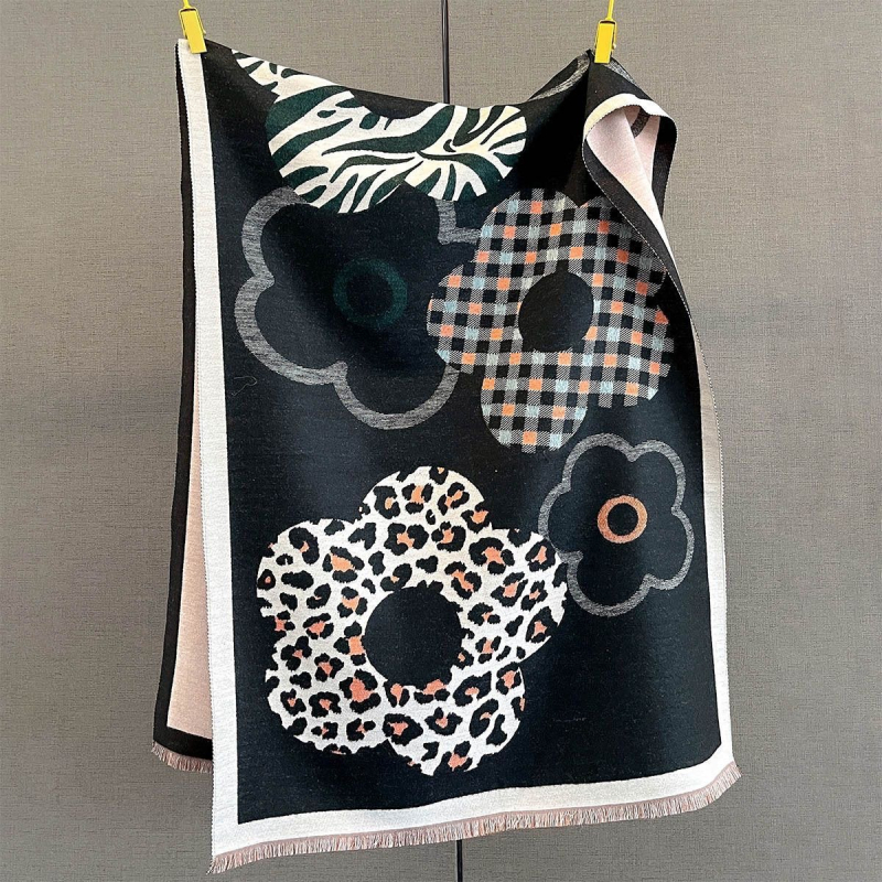 Šal od imitacijskog kašmira za žene, jednostavna tkanina Jacquard, jesen 2025, topao i elegantan, gradski stil