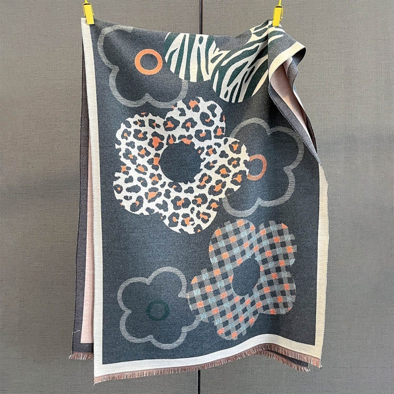 Šal od imitacijskog kašmira za žene, jednostavna tkanina Jacquard, jesen 2025, topao i elegantan, gradski stil